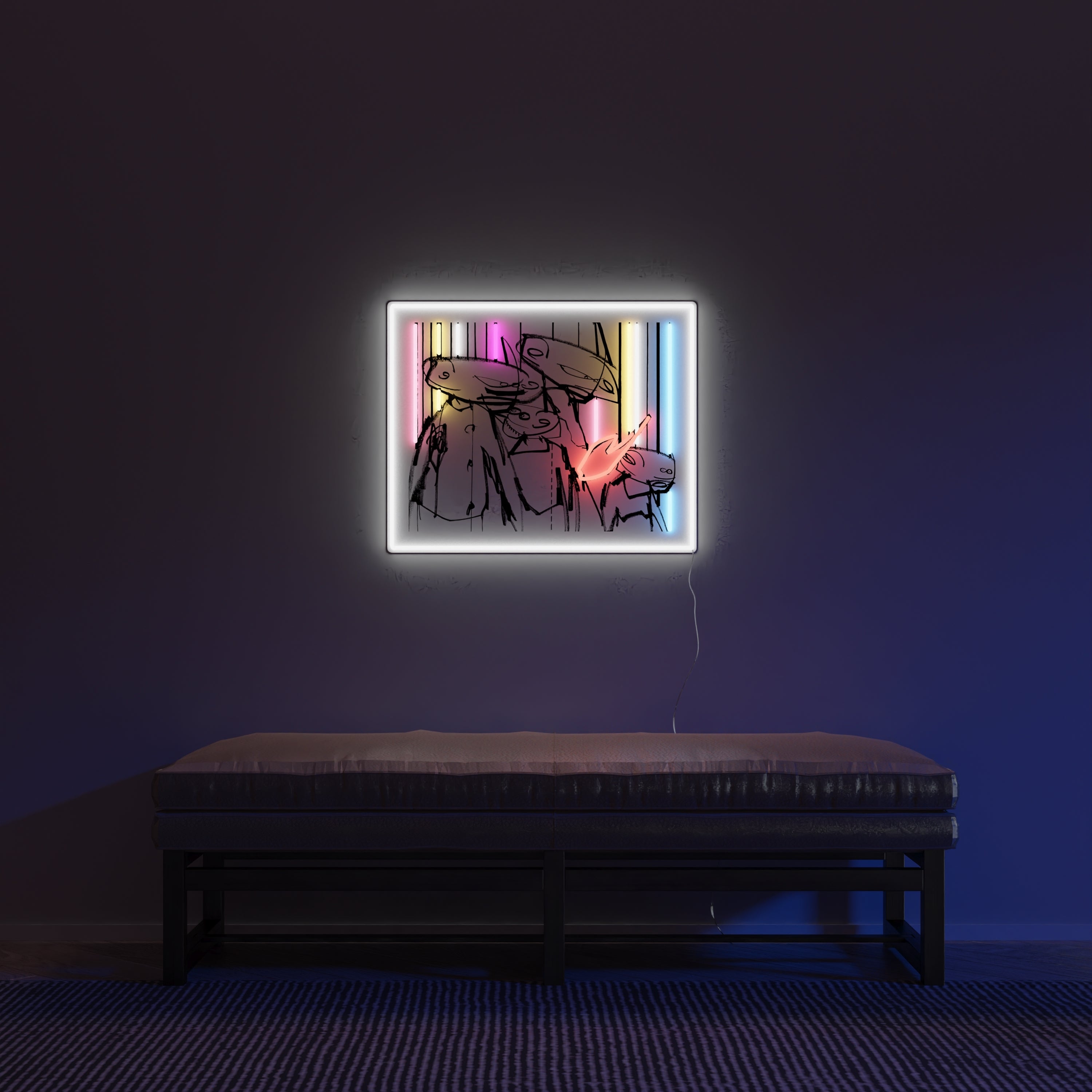 Blokes by Futura - Signe en néon LED